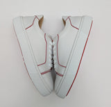 Christian Louboutin Vieirissima Sneakers In White Leather with Red Trim New in Box
