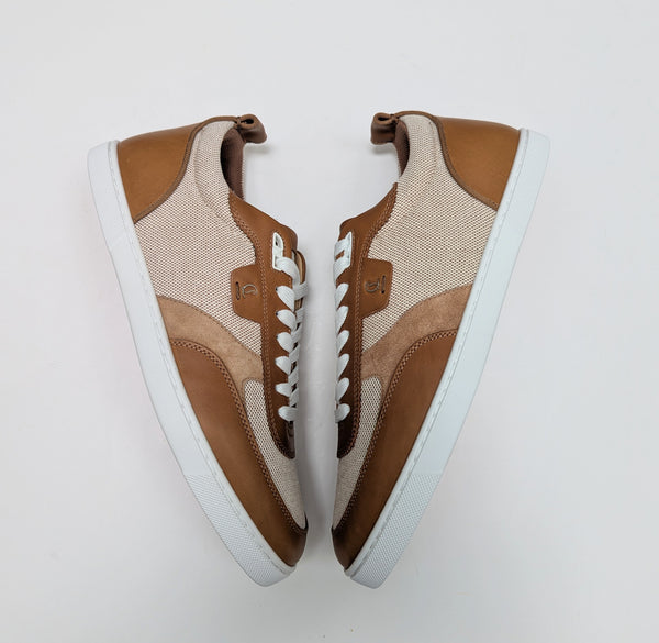 Christian Louboutin Tutti Rui Brown Leather, Canvas and Suede Sneakers New in Box Trainers