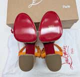 Christian Louboutin Calakala 70 Platform Espadrille Sandals New in Box Orange Suede Heels