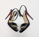 Christian Louboutin Loubiqueen 120 Black Leather Platform Sandals New in Box