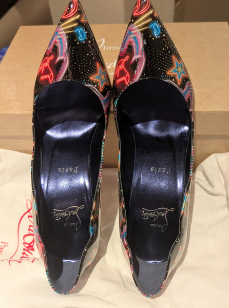 Christian Louboutin Hot Chick 100 Patent Starlight Heels New in Box