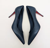 Christian Louboutin Sporty Kate 85 Last Night Navy Leather Heels New in Box Authentic