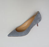 Christian Louboutin Kate 55 in Brest Dusty Blue Suede Heels New in Box