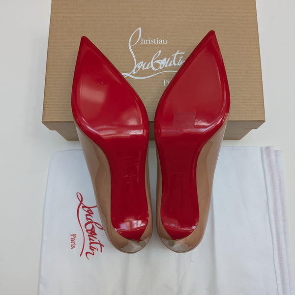 Christian Louboutin Kate 70 Nude Patent Heels New in Box Authentic