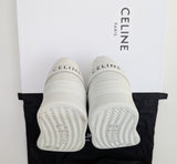 Celine Block Wedge Sneakers in White Leather New Platform Trainers Authentic Discounted