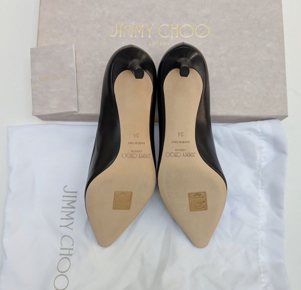 Jimmy Choo Romy 60 Kitten Heels in Black Leather New in Box