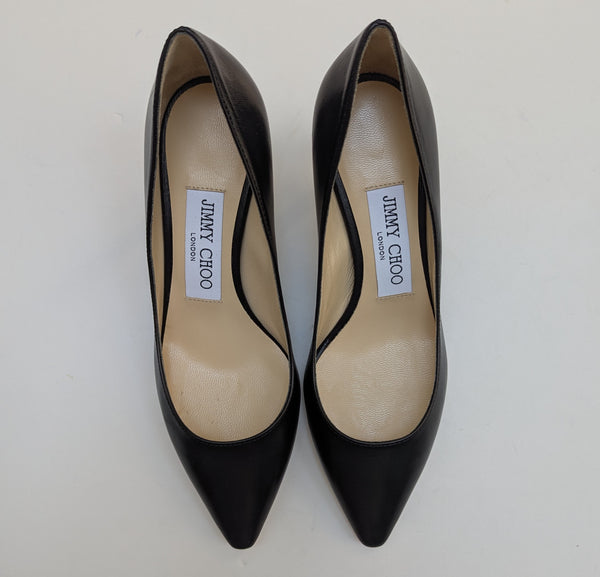 Jimmy Choo Romy 60 Kitten Heels in Black Leather New in Box