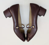 Jimmy Choo Elisa 45 Garnet Leather Mary Janes with Block Heels New in Box