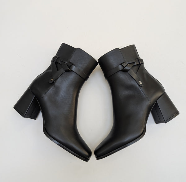 Jimmy Choo Lawton 65 Black Leather Ankle Boots New in Box