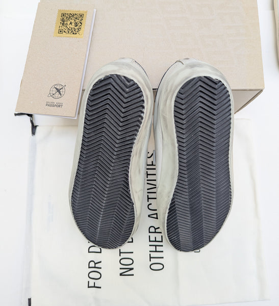 Golden Goose Old School Distressed Leather Sneakers with Velcro Closure New in Box Adaptive Fashion