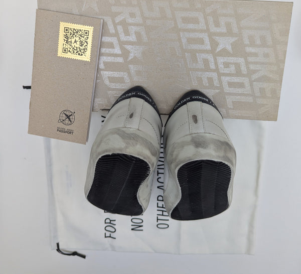 Golden Goose Old School Distressed Leather Sneakers with Velcro Closure New in Box Adaptive Fashion