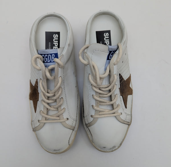 Golden Goose Sabot White Leather Slide Sneakers New Authentic discounted Shoes