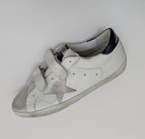 Golden Goose Old School Distressed Leather Sneakers with Velcro Closure New in Box Adaptive Fashion