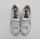 Golden Goose Authentic Leather Sneakers Old School Velcro White Leather Trainers New Adaptive