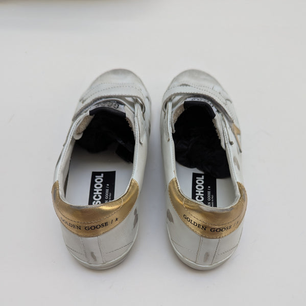 Golden Goose Authentic Leather Sneakers Old School Velcro White Leather Trainers New Adaptive