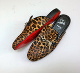 Christian Louboutin Coolito Swing Donna Flat Slides in Calf Leopard New in Box