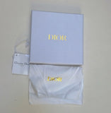 Dior Black Patent Card Wallet Lady Dior Letter Charm New in Box