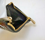 Dior Black Patent Card Wallet Lady Dior Letter Charm New in Box