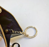 Dior Black Patent Card Wallet Lady Dior Letter Charm New in Box