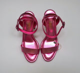 Christian Louboutin Miss Sabina 85 Metallic Pink Open Toe Ankle Strap Sandals New in Box Heels