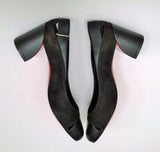 Christian Louboutin Miss Duvette 55 Cutout Leather and Suede Block Heels New in Box