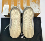 Golden Goose Superstar Sparkle White Silver Star Leather Sneakers New in Box