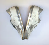 Golden Goose Superstar Sparkle White Silver Star Leather Sneakers New in Box