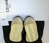 Celine Triomphe Sneakers in White Leather with Navy