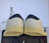 Celine Triomphe Sneakers in White Leather with Navy