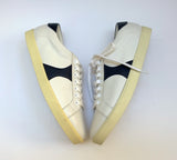 Celine Triomphe Sneakers in White Leather with Navy