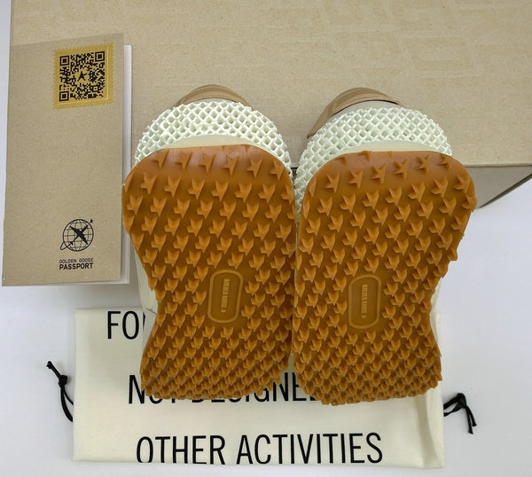 Golden Goose Marathon Beige Nylon with Grey Leather with Beige Print Star Sneakers New in Box
