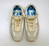 Golden Goose Marathon Beige Nylon with Grey Leather with Beige Print Star Sneakers New in Box