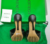 Bottega Veneta Lido Black Leather Slides Open Toe Heels New in Box Sandals