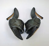 Bottega Veneta Lido Black Leather Slides Open Toe Heels New in Box Sandals