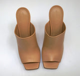 Bottega Veneta Cipria Beige Leather Knot Sandals with Metal Heels New in Box