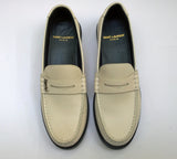 Saint Laurent Le Leather YSL Penny Loafer in Cream New in Box Slight Damage