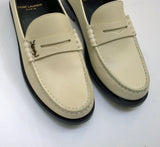 Saint Laurent Le Leather YSL Penny Loafer in Cream New in Box Slight Damage