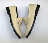 Saint Laurent Le Leather YSL Penny Loafer in Cream New in Box Slight Damage