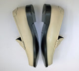Saint Laurent Le Leather YSL Penny Loafer in Cream New in Box Slight Damage