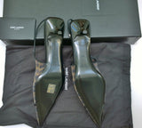 Saint Laurent Oxalis Leopard Mesh Slingback Heels New in Box Kitten 30