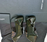 Saint Laurent Oxalis Leopard Mesh Slingback Heels New in Box Kitten 30