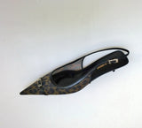 Saint Laurent Oxalis Leopard Mesh Slingback Heels New in Box Kitten 30