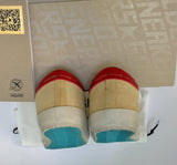 Golden Goose Super Star Wheat Suede with Red Tab and Turquoise Soles New in Box