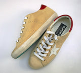 Golden Goose Super Star Wheat Suede with Red Tab and Turquoise Soles New in Box