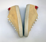 Golden Goose Super Star Wheat Suede with Red Tab and Turquoise Soles New in Box