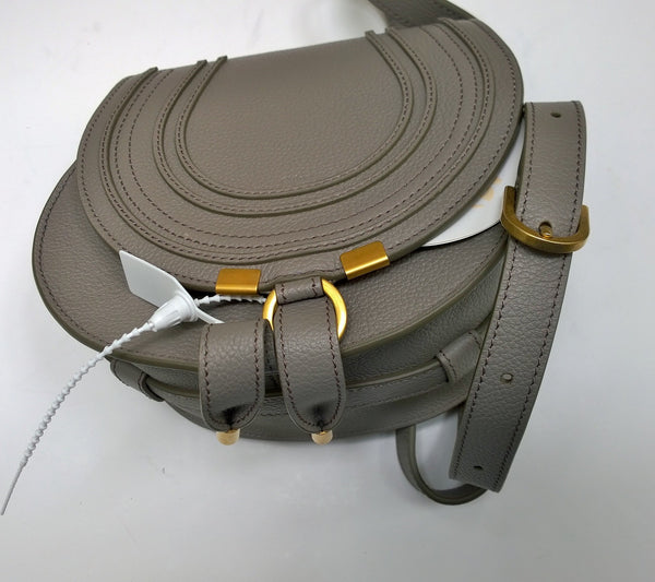 Chloé Marcie Small Crossbody Handbag in Grey Leather New Bag with Tags