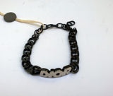 Dior Italic Ruthenium and Silver-Finished Brass Metal Chain Bracelet with Dior Nameplate Logo New