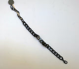 Dior Italic Ruthenium and Silver-Finished Brass Metal Chain Bracelet with Dior Nameplate Logo New