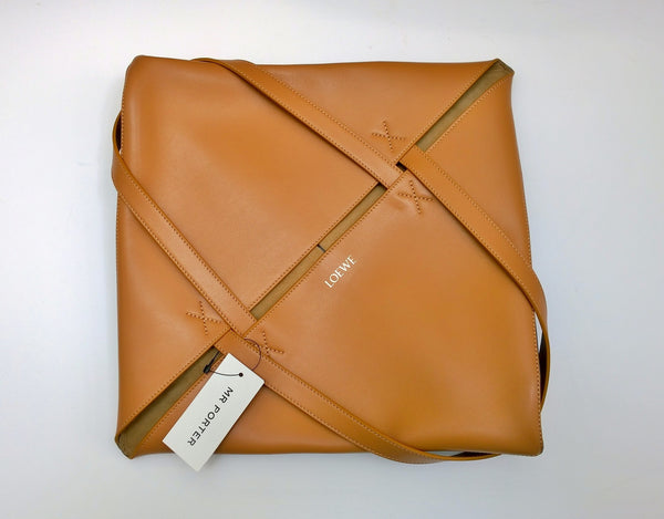 Loewe Puzzle Large Tote Two Tone Bag in Brown and Black Handbag New