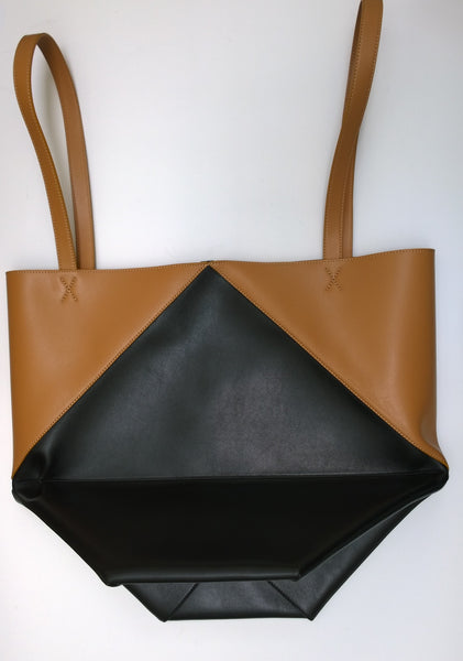 Loewe Puzzle Large Tote Two Tone Bag in Brown and Black Handbag New